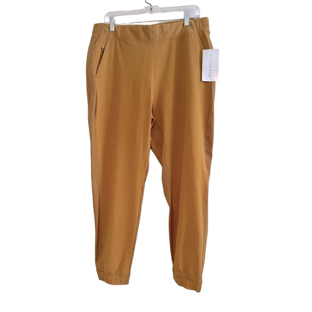 Athleta Textured Brooklyn Jogger Women 16 Marigold‎ NWT Yellow Activewear